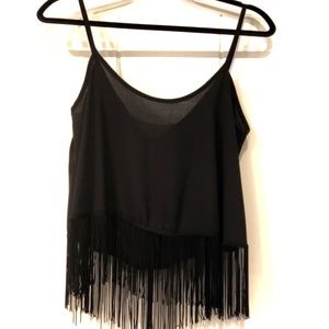 Black Fringe Top